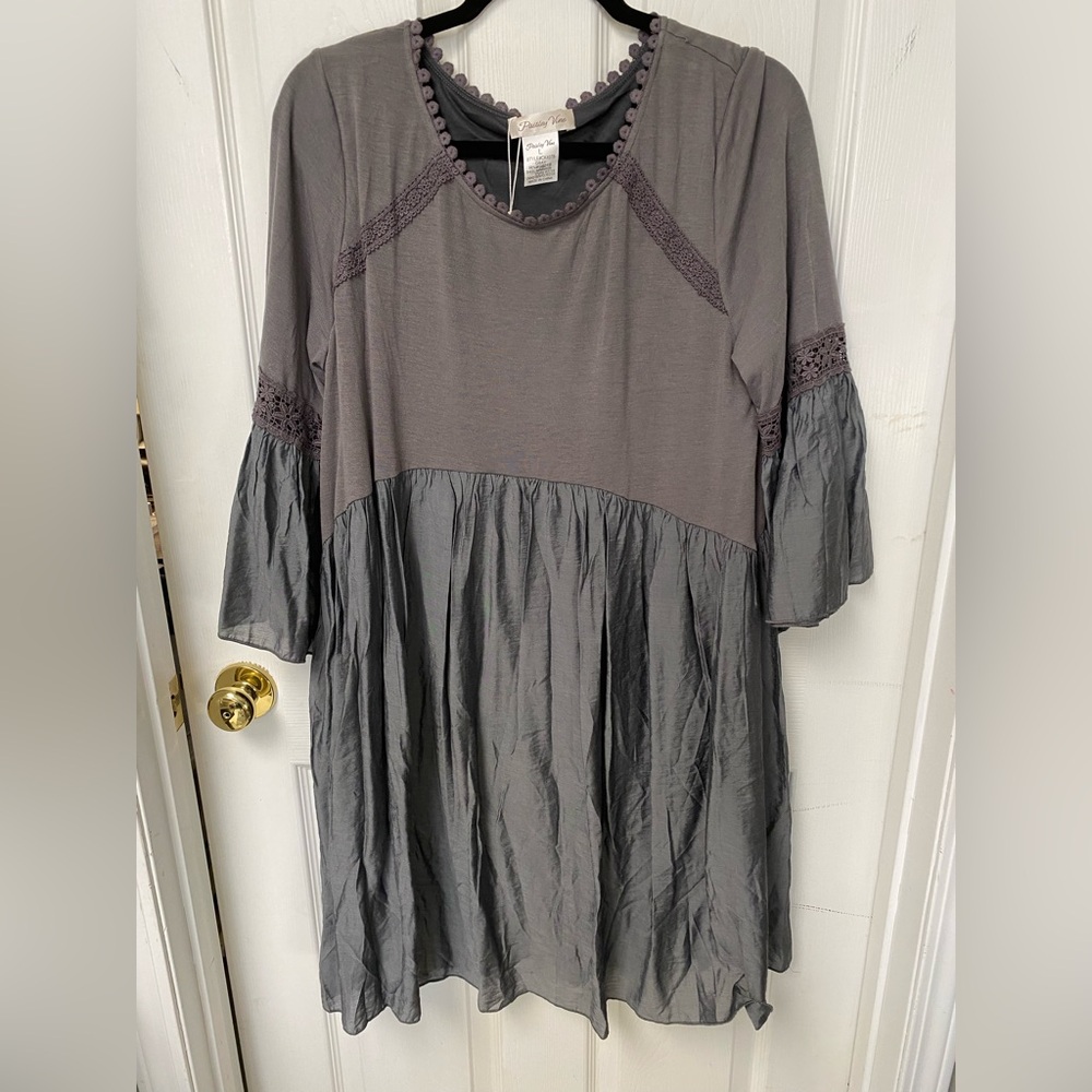 Gray Long Sleeve Women's Dress